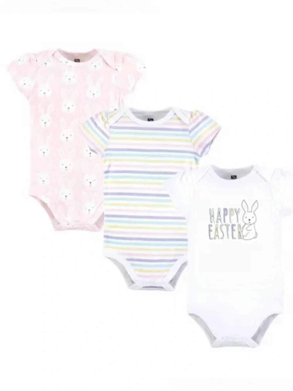 Hudson Baby Infant Girls 3-Pack Easter Bodysuits